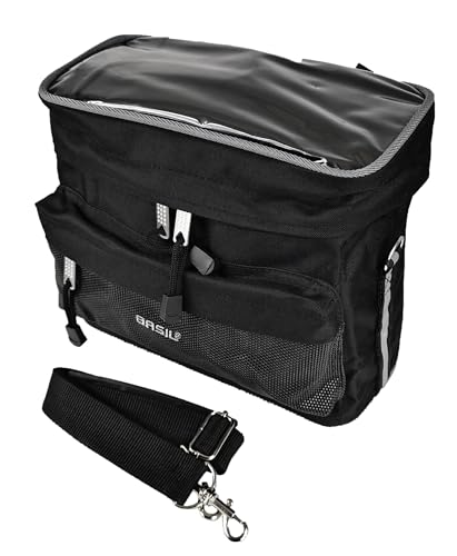 Basil Lenkertasche, Handlebar Bag Mali 8,0 Litre Black Unisex Adulto, 8 L