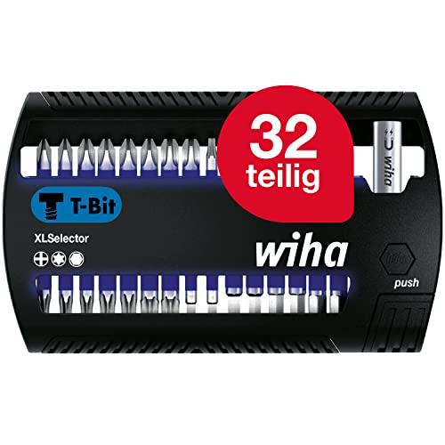 Wiha Juego De Bits Xlselector, Bits En T De 25 Mm Phillips, Torx®, Hexagonal De 32 Unid. De 1/4" C6,3 (41830)