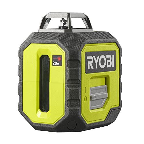 Ryobi Rb360Rll, Livella 360° Laser Rosso, Batteria 18V One+ Non Inclusa, Per Lavori Di Precisione, Proiezione Linee: 1X Verticale, 1X Orizzontale 360°