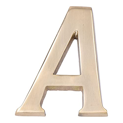Lettera A Ottone Lucido 10 Cm Fissaggio Invisibile Edm