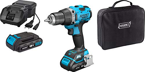 Hazet Set Di Trapani A Batteria (3 Pezzi, Avvitatore A Batteria, Caricatore Rapido, Batteria Agli Ioni Di Litio 18 V, 2,0 Ah) 9230-2