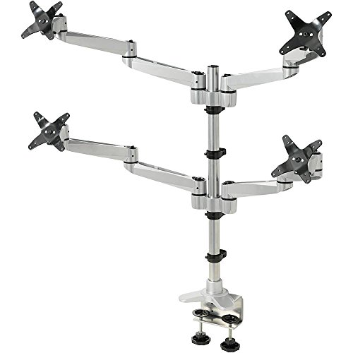 Speaka Professional Sp-1624824 Swivel 4 Fach 4 Vie Supporto Da Tavolo Per Monitor 25,4 Cm (10) - 68,6 Cm (27) Regolabil
