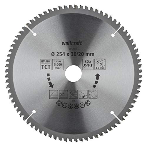 Wolfcraft Lama Per Seghe Troncatrici Tct, Serie Viola I 6543000 I Tagli Fini, Netti