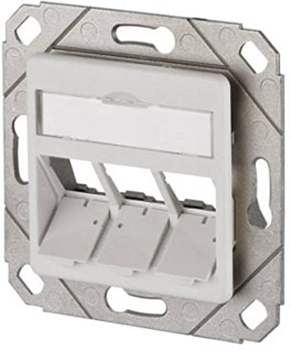 Metz Connect - Presa Di Rete Da Incasso Con Piastra Centrale, 3 Porte, Colore: Bianco Puro (Ral 9010)