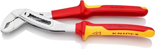 Knipex Alligator Pinza Regolabile Per Tubi E Dadi Cromata, Isolati Con Manici Rivestiti In Materiale Bicomponente, Collaudati Vde 250 Mm (Confezione S