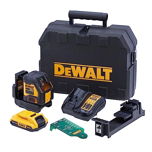 Dewalt Dcle34021D1-Qw, Livella Laser A Croce Autolivellante Verde Con Batteria 18 V Li-Ion 2 Ah, Autonomia 16 H