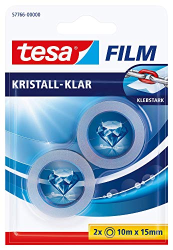 Tesa 57766-00000-00 Tesafilm Adhesive Tape - Crystal Clear (Pack Of 2)