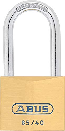 Abus Lucchetto In Ottone 85/40Hb40 - Con Grillo Alto - Per Porte Di Cantine, Capannoni Ecc. - Resistente Alle Intemperie - Grillo In Acciaio Temprato