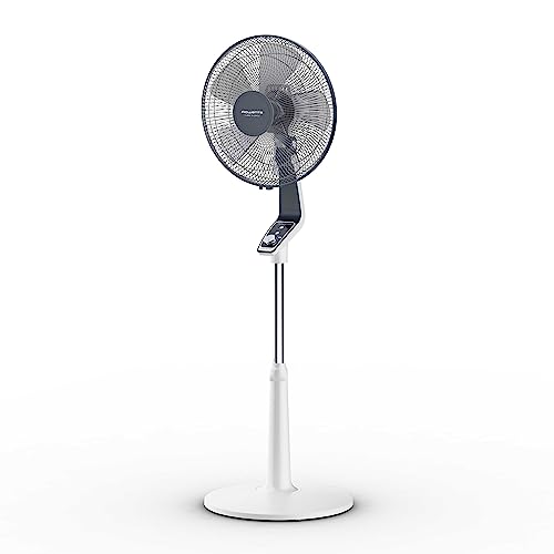 Rowenta Vu5645 Turbo Silence - Ventilatore A Pavimento Ultra Silenzioso Con Modalità Notturna 45 Db, Regolabile In Altezza, Portata 8 M, 4 Livelli Di
