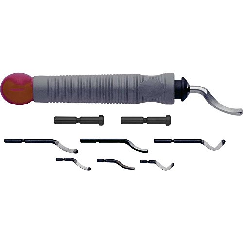 Exact 60003 - Set Sbavatori, Impugnatura Universale, A 7 Lame (2,6/3,2/6,0 Mm), Forme Assortite Con Adattatore Incluso