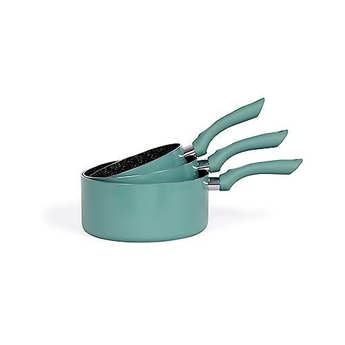 Livoo Feel Good Moments - Set Di 3 Pentole Effetto Pietra Men125Vs Colore: Verde