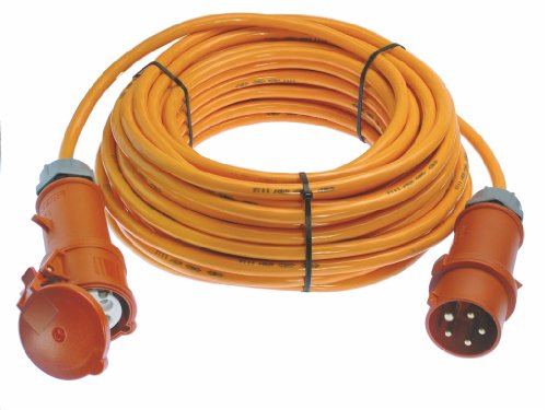 As - Schwabe 59646 Prolunga Cee 400V / 32A, 10 M H07Bq-F 5G4 Con Spina Di Inversione Di Fase, Ip44 Commerciale, Cantiere, Arancione