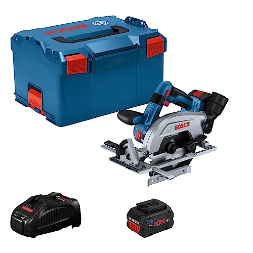 Bosch Professional 18V System Sega Circolare A Batteria Gks 18V 57-2 L (Lama A Sinistra, Motore Brushless, Incl.1 Lama Circolare, 2 Batterie Procore 5