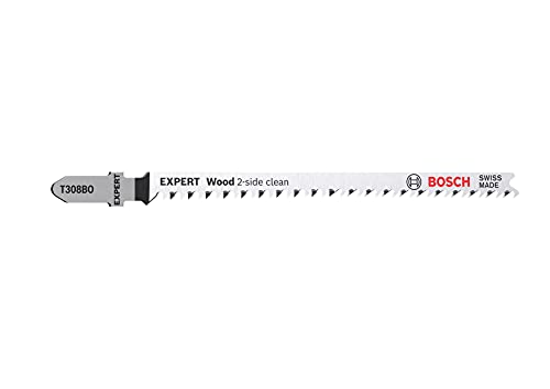 Bosch Professional 25X Lame Per Seghetto Alternativo Expert ‘Wood 2-Side Clean’ T 308 Bo (Per Compensato, Pannello Per Mobili In Legno Massiccio, Lung