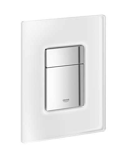 Grohe 38845Mf0 Skate Cosmopolitan Piastra Di Azionamento Wc, Doppio Scarico, Cromo-Vetro Bianco