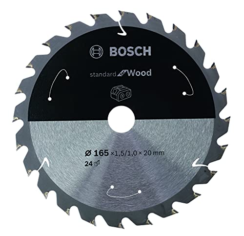 Bosch Accessories Lama Per Sega Circolare Standard For Wood (Legno, 254 X 30 X 2.2 Mm, 24 Denti, Accessorio Per Sega Circolare A Batteria)