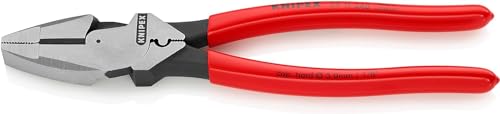 Knipex Pinza Universale Tipo Forte "Lineman'S Pliers" Modello Americano Bonderizzata Nera, Rivestiti In Resina Sintetica Antiscivolo 240 Mm (Confezion