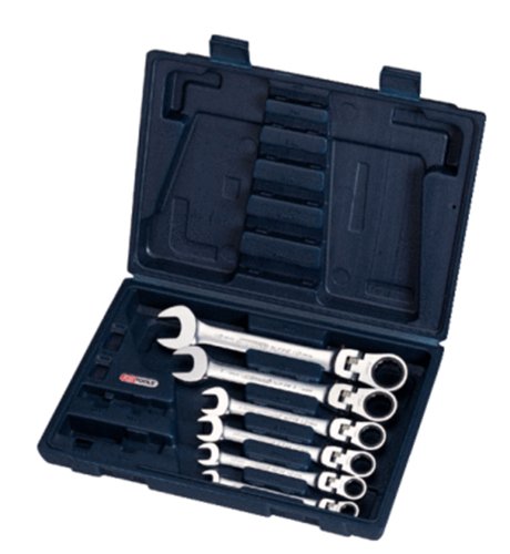 Ks Tools 503.4859 Serie Di Chiavi A Cricco Combinate Snodate Gear C.Bloccaggio,6Pz.8-19Mm