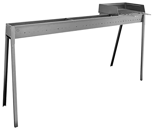 Cuocispiedini Ed Arrosticini Con Barbecue A Carbone 140 Cm Torino Grill 80+40 Plus (Cm120) In Ferro Alluminato