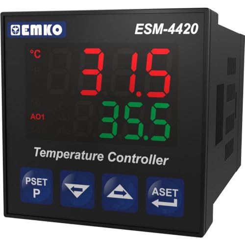 Emko – Controller Di Temperatura Pid Programmabile A 4 Cifre Esm-4420.5.20.0.1/01.02/0.0.0.0 230 V Ac/Uscite Relè Di Fissaggio 2