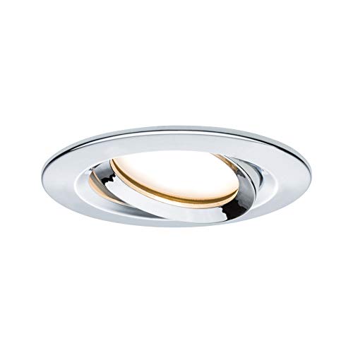 Paulmann Coin Schwenkbar Dimmbar 93683 Lampada Da Incasso Led Nova Plus Tonda Orientabile Incl. 1X6,8W Ip65 Dimmerabile Cromo Spot Alluminio 2700 K 6.