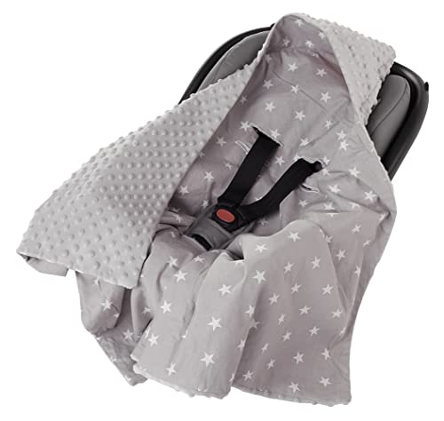 Medi Partners Coperta 100% Cotone 85X85Cm Bifacciale Multifunzionale Minky Morbida E Accogliente Con Cappuccio Per Passeggini Marsupio