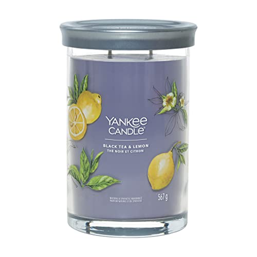 Yankee Candle Signature Candela Profumata, Tè Nero E Limone In Tumbler Grande, Candele Di Miscela Di Cera Di Soia Lunga Durata, Regalo Per Le Donne