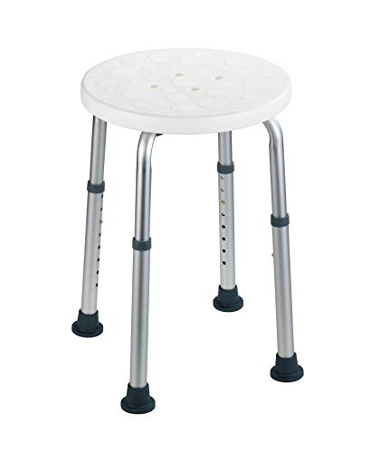 Wenko Sgabello Doccia Secura Regolabile In Altezza - Sgabello Per Vasca, Portata 120 Kg, Plastica, 45.5 X 39.5-57.5 X 45.5 Cm, Bianco