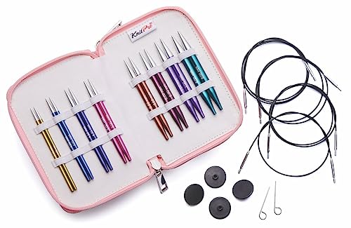 Set Ferri Da Maglia Knitpro Zing, Circolari, Intercambiabili, Punta Corta Speciale Da 10 Cm, Set Deluxe