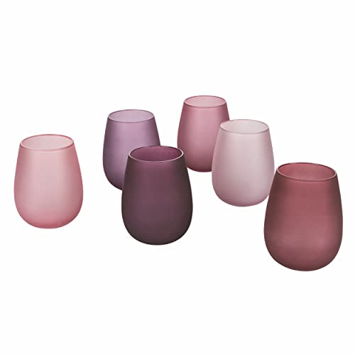 Villa D’Este Home Tivoli Happy Hour Provence Set 6 Bicchieri Acqua Frosted In Vetro 500 Ml