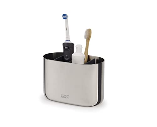 Joseph Joseph Easystore- Porta Spazzolino E Dentifricio, Compatibile Con Spazzolini Elettrici E Tradizionali, 6 Scomparti, Contenitore Da Bagno Smonta