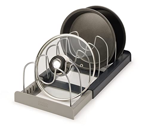 Joseph Joseph Drawerstore Expanding Cookware Organizer, Contenitore Salvaspazio Per Coperchi Di Pentole E Teglie Da Forno - Grigio