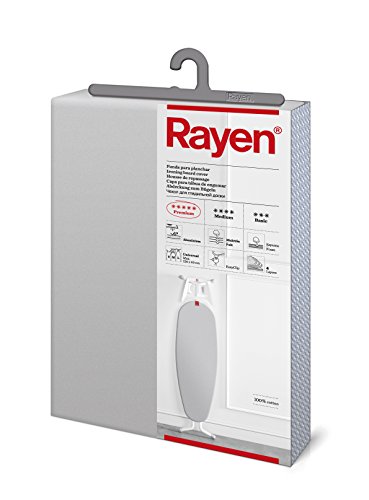 Rayen 6143.11 Asse (Fodera Da Stiro Felpata, Facile Da Collocare Con Sistema Easyclip) |4 Strati: Foam, Mollettone, Tessuto 100% Cotone E Alluminio |