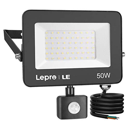 Lepro Faretto Led Da Esterno Con Pir Sensore Di Movimento, 50W 4200 Lumen Bianco Diurno 5000K, Proiettore Faro Led Da Esterno Impermeabile Per Giardin