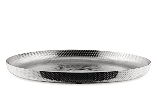 Alessi Extra Ordinary Texture Jm14/35 T Vassoio Rotondo Dal Design Minimale In Acciaio Inossidabile 18/10 Con Decorazioni, Granulata In Rilievo, Ø 35