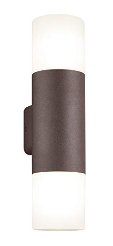 Trio Leuchten 222260224 - Lampada Da Parete Per Esterni Hoosic, In Alluminio Color Ruggine, Acrilico Bianco, Non Inclusa 1 X E27.