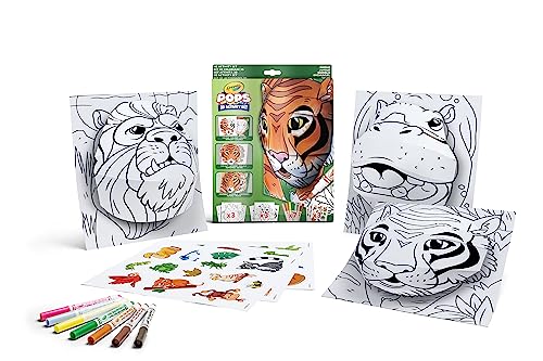 Crayola Pops - Set Attività 3D, Per Colorare E Creare Disegni In 3D, Attività Creativa E Regalo Per Bambini, Soggetto Giungla, Da 6 Anni, 04-2802