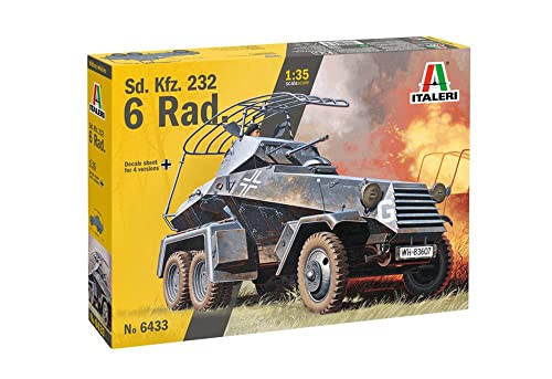 Italeri 6433 Sd. Kfz. 232 6 Rad., Scala 1:35, Plastic Model Kit, Modello In Plastica Da Montare, Modellismo