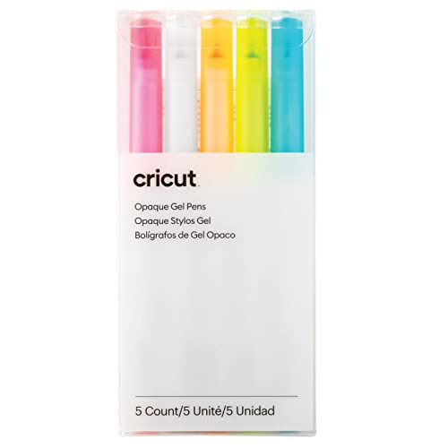 Cricut Set Di Penna Gel Opaca | Luminosi | Punto Medio 1.0Mm | 5-Pack | Da Utilizzare, Multi, Explore & Maker, 5 Unità