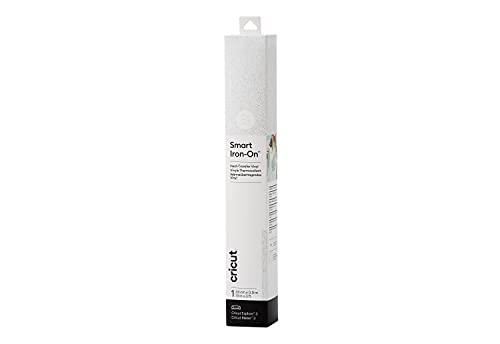 Cricut Smart Iron-On Heat-Transfer Vinyl | 1 Sheet | 33Cm X Glitter White, Pvc, 0.9M (3Ft)