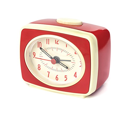 Kikkerland - Sveglia In Plastica, 9,8 X 6,1 X 8,3 Cm, Colore: Rosso