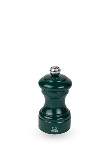 Peugeot - Macinapepe Bistro 10 Cm - Classica Regolazione Della Macinatura - In Legno Con Sigillo Pefc - Laccato Verde Bosco