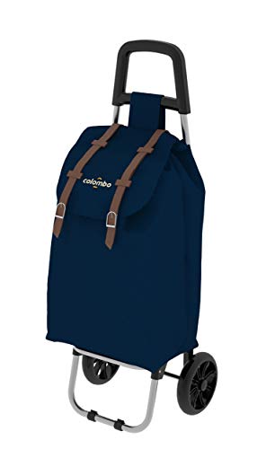 Colombo Carrello Porta Spesa, Acciaio, Blu Scuro, Capacità: 40 L