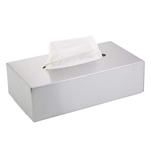 Axentia Scatola Porta Fazzoletti, Acciaio Inox, Argento Opaco, Ca. 24.5 X 13 X 7 Cm