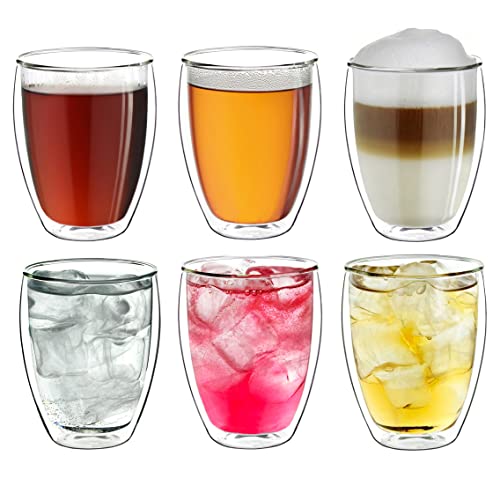 Creano 400 Ml A Doppia Parete, Vetro Termoresistente - Grande Per Caffè/Tè/Latte Macchiato, Set Di Vetro Borosilicato - 6 X 400 Ml Xl (Confezione Da 6
