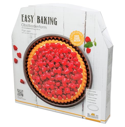 Birkmann Facile Da Forno Flan Pan, Acciaio, Grigio, 30 X 30 X 9 Cm