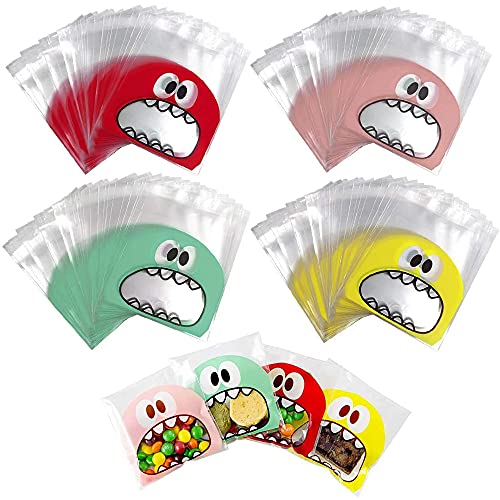 400 Pezzi Sacchetti Biscotti, Sacchetti Per Cioccolato Caramelle, Sacchetti Autoadesivi Per Biscotti, Sacchetti Regalo Trasparenti, 4 Colori, Per Il C