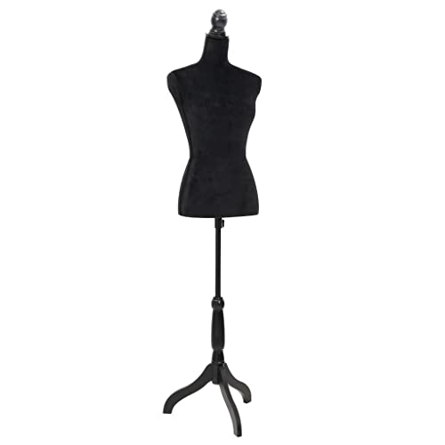 Vidaxl Busto Sartoriale Donna Nero In Pe Manichino Con Supporto Espositore