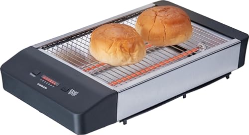 Melissa 16140112 - Tostapane Piatto, Da Tavolo, In Acciaio Inox, Decorazione: Panini E Baguette Tostapane Piatto. Flachtoaster Acciaio Inox Nero.
