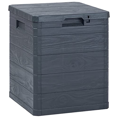 Vidaxl Baule Da Giardino 90 L Cassa Cassapanca Contenitore Interno Esterno Cassetta A Chiave Elegante Portaoggetti Plastica Antracite
